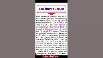 How to introduce yourself in english|| introduce yourself in interview|self introduction in english