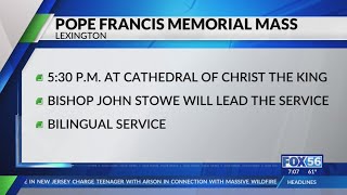 Memorial mass to be held for late Pope Francis on Saturday in Lexington