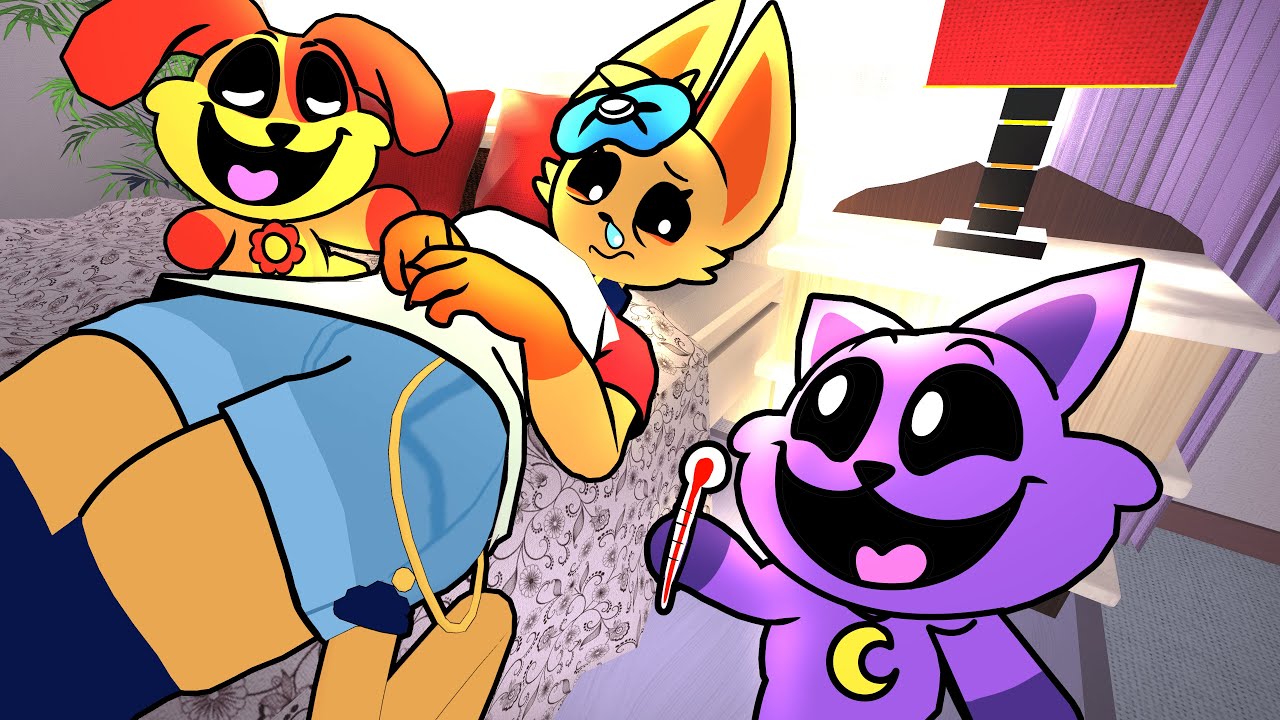 DogDay e CatNap CUIDAM da Cafeína DOENTE no Smiling Critters VR!