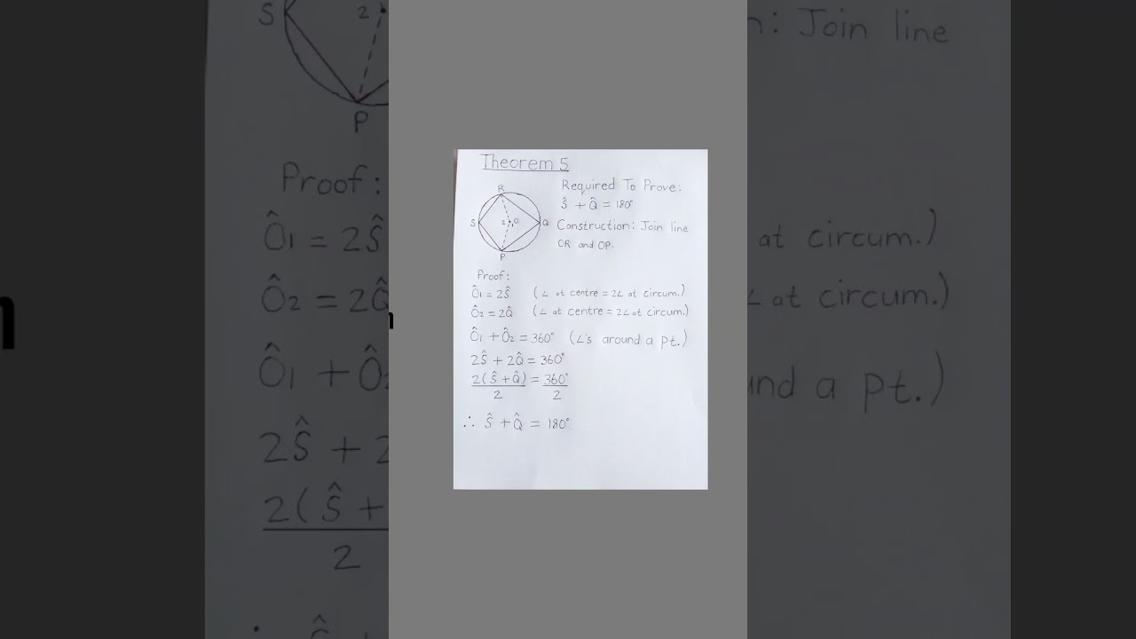 Euclidean Geometry| How to prove theorem 5 of circle geometry #maths #geometry