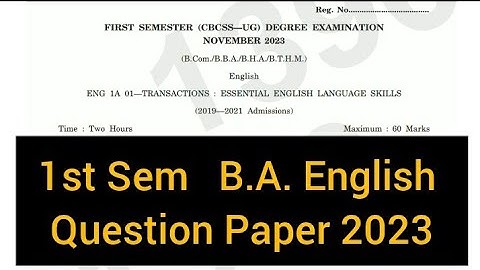 TRANSACTIONS : ESSENTIAL ENGLISH LANGUAGE SKILLS      |     1st Sem     B.A. English   2023 #calicut