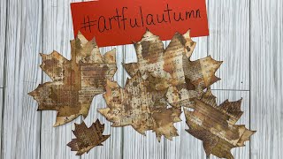 #artfulautumn #16 Book Page Leaves +FREEBIE