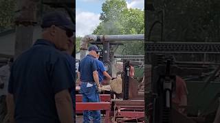 STEAM ENGINE POWERED SAWMILL #sawmill #steamengine #short #shorts #lumbermill
