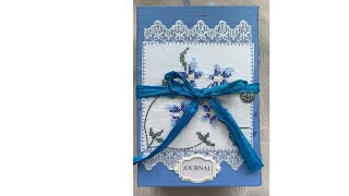 Handmade Junk Journal Flip Through - Blue Floral Theme - Sold #junkjournalflipthrough #junkjournal