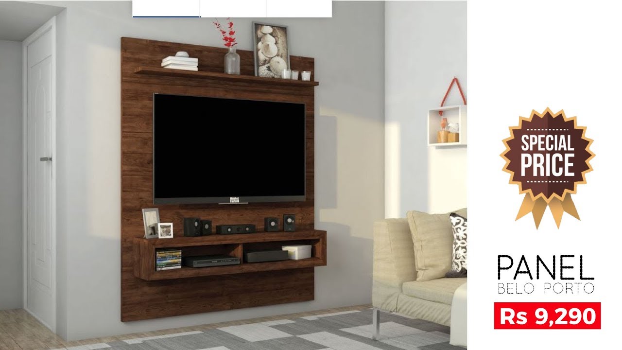 Idéal pour les petits espaces, ce meuble de télé brésilien offre un grand espace de rangement.