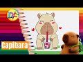 Dibuja un Capibara Kawaii 🔥facil paso a paso 🧑🏼‍🏫🍭 | Tutorial para niños 💥🎡