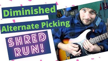 Diminished Alternate Picking Shred Run - #rapidlick13
