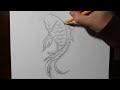 How to Draw a Cool Koi Fish Tattoo Design