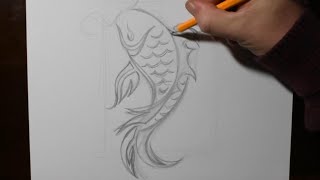 how to draw a cool koi fish tattoo design