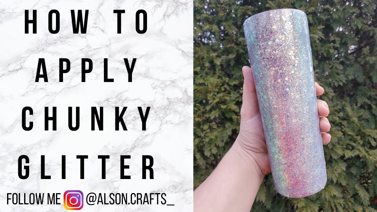 Spotify Tumbler; Basic Chunky Glitter Using Crystalac Glitter Glue from  start to finish (No Epoxy) 