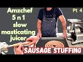 Amzchef slow masticating juicer (ZM1517) 5 n 1 sausage stuffing English Bangers Pt 4 with Mr. Rose😋