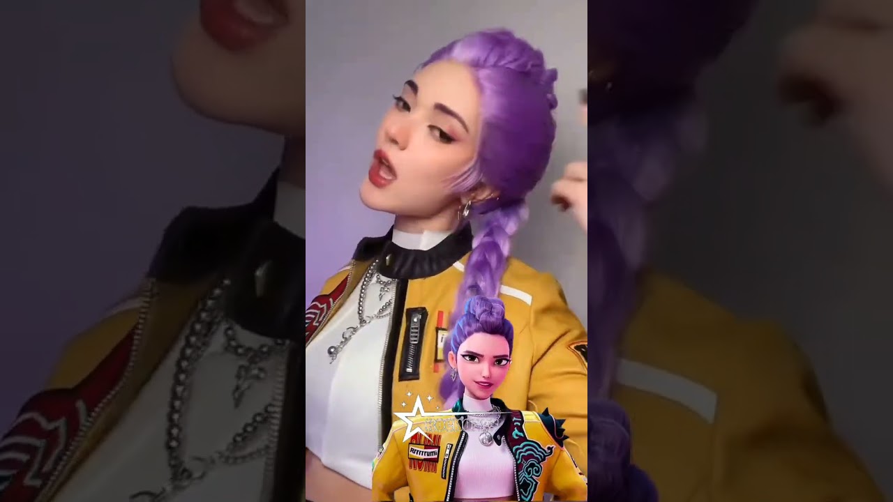 K-pop demon hunters singing golden #cosplay #demonhunters #rumi #zoey #mira #babysaja #jinu