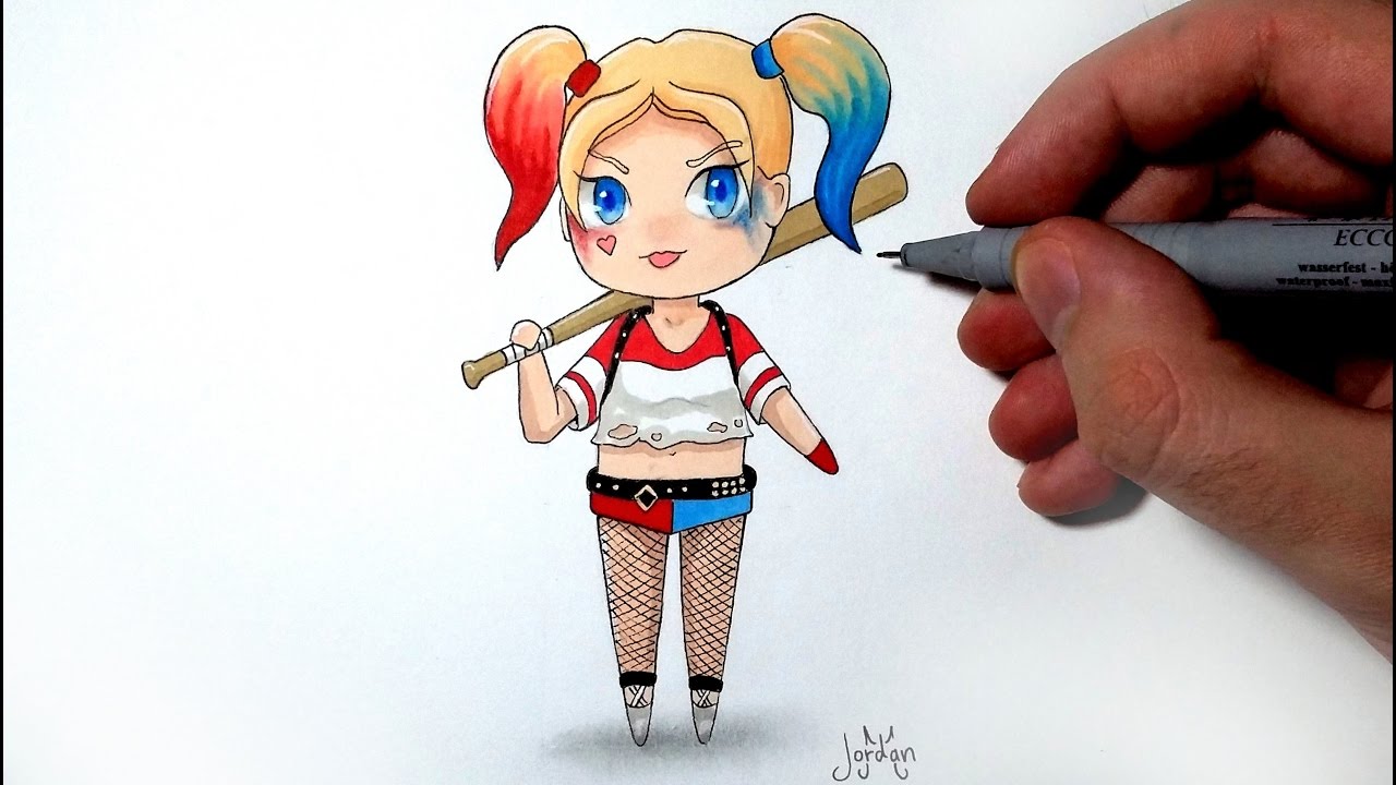 ⁣Comment dessiner Harley Quinn version Chibi [Tutoriel]