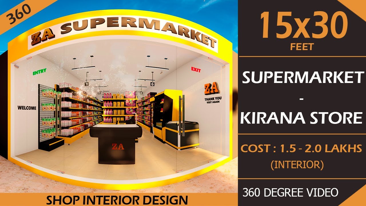 15X30 Grocery Shop Modern Kirana Shop Interior Design Idea Small