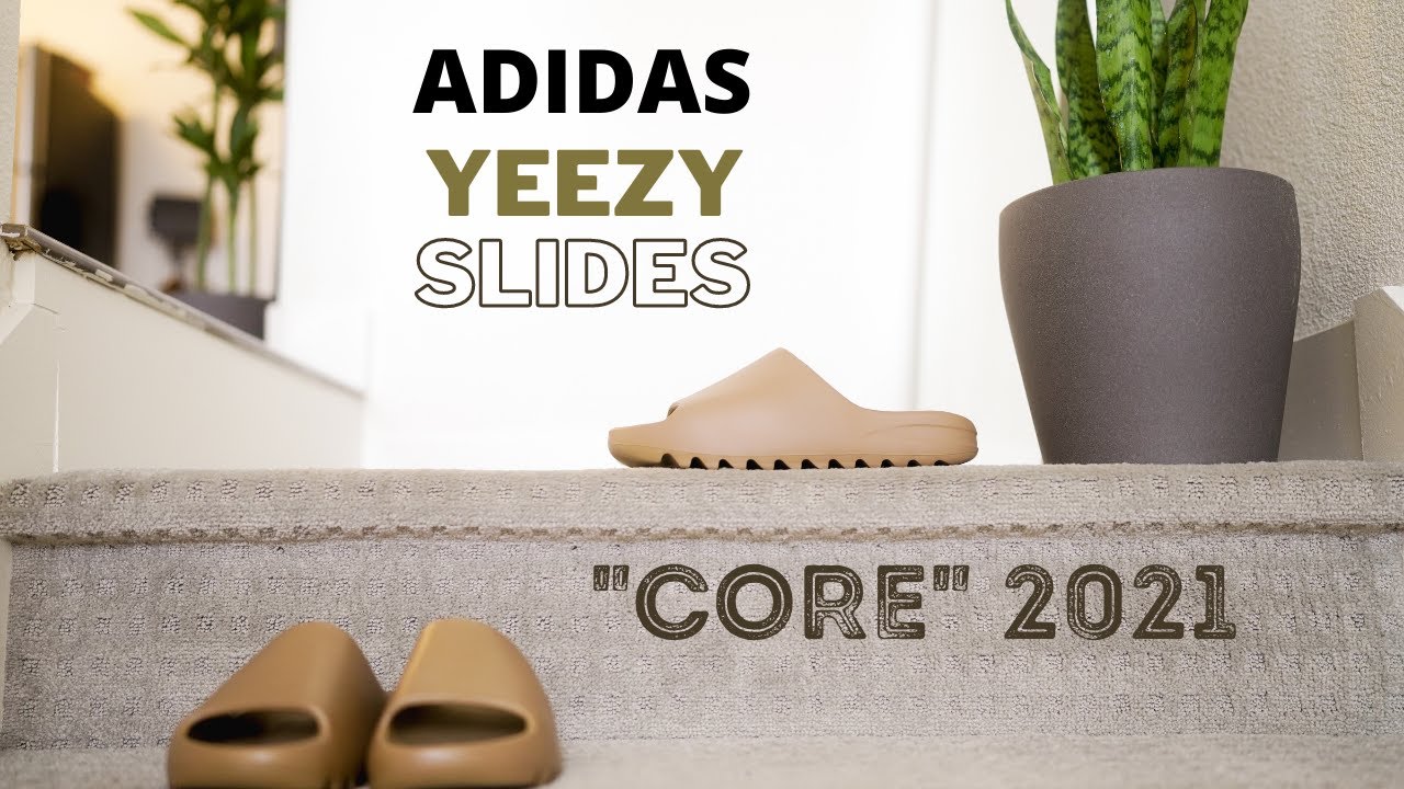 Adidas Yeezy Slide "Core" 2021 Review (On Feet, + Sizing) - YouTube
