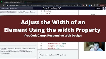 Adjust the Width of an Element Using the width Property (Applied Visual Design) freeCodeCamp