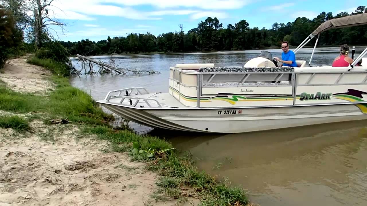 Pontoon boat swim platform - YouTube
