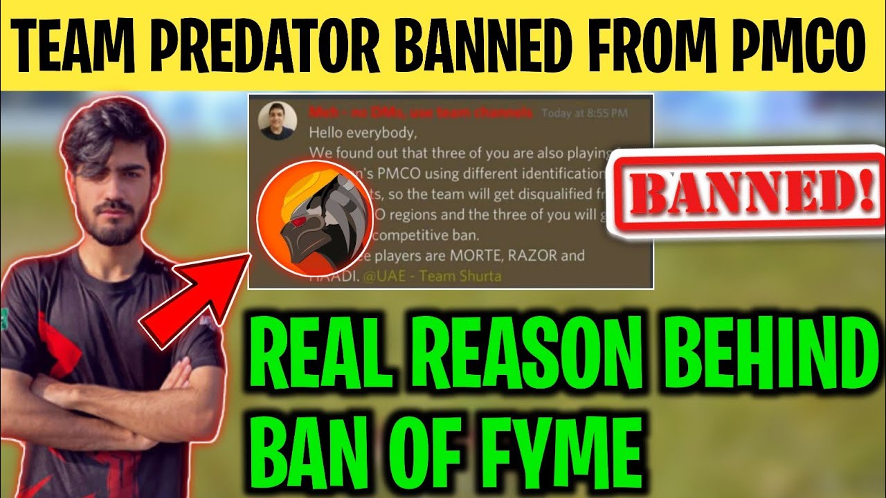 PREDATOR BANNED FROM PMCO PAKISTAN😱 | TEAM Predator banned from pmco offically🤦 | Real Truth on ban🥺