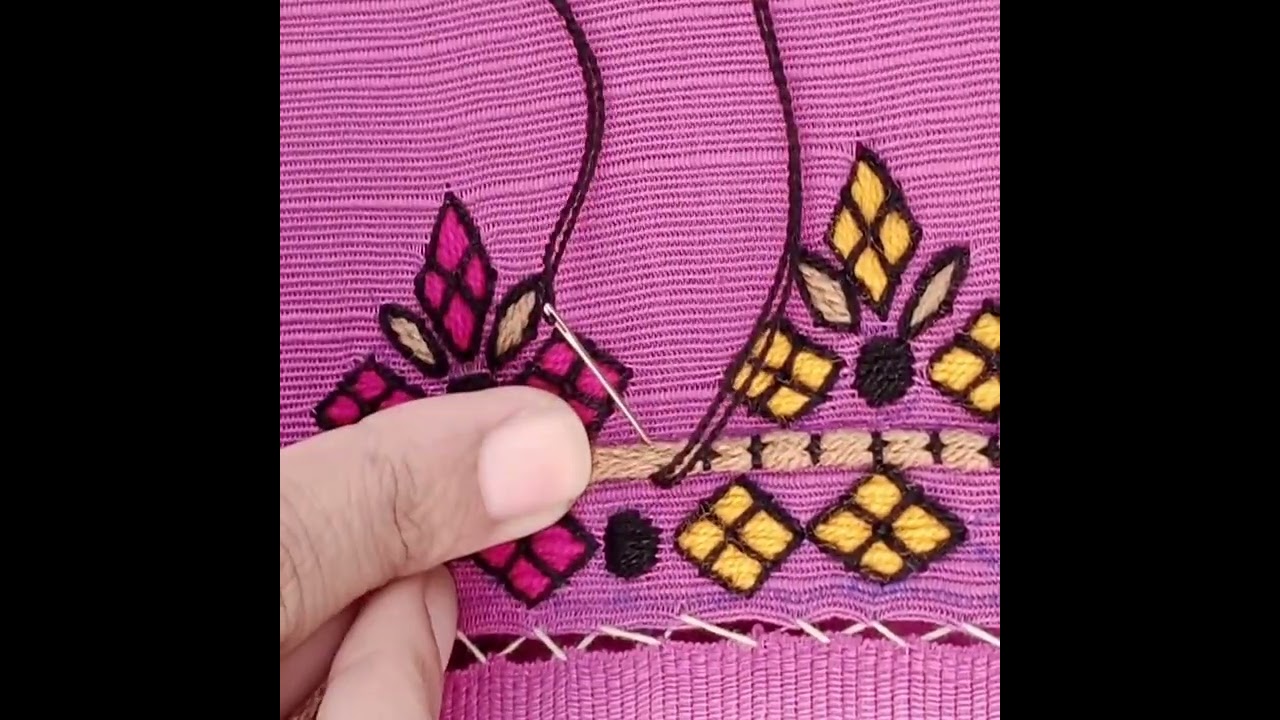 Balochi Embroidery easy way/ Balochi karhai ka kam/Hand embroidery/ 
