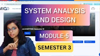 Module-5 Answer Key 🔥| System Analysis And Design | Amity online MBA Sem3