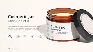 Cosmetic Amber Jar Mock-up Set 2 for Photoshop, video tutorial