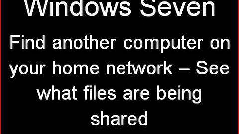 Windows Seven Tips - Find other computers on your network