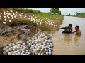 Unbelievable Traditional Hands Fishing Underground - Best Fishing &amp; Catching Catfish &amp; Egg in Secret