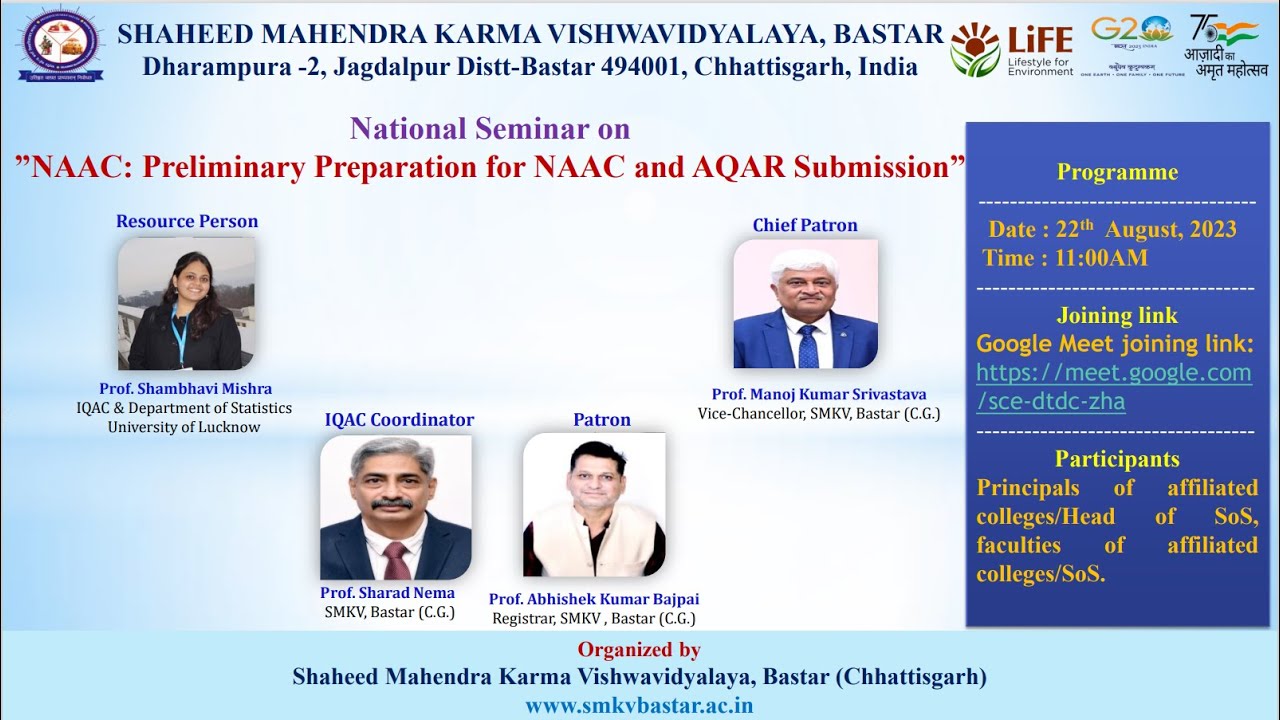 National Seminar on”NAAC: Preliminary Preparation for NAAC and AQAR ...
