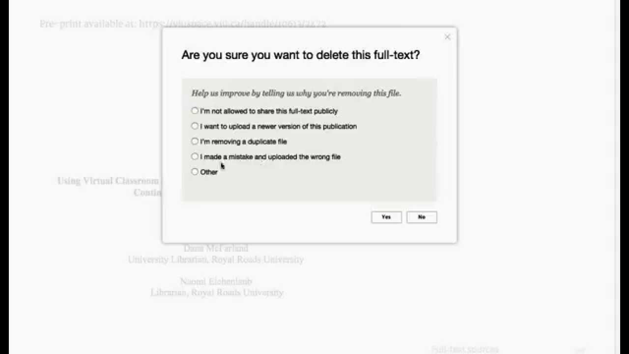 How To Delete A Full Text File From Your Research Gate Publication