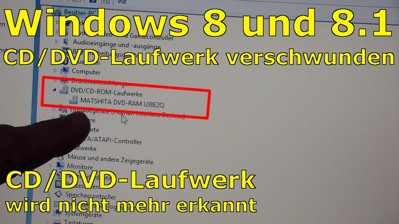  Update Windows 8 + 10 - DVD missing - Laufwerk verschwunden FIX - [English subtitles]