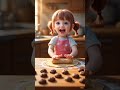 tiny cute girl baking biscuits #cute #like #subscribemychannel #rainbowkidstv #anime #adorable