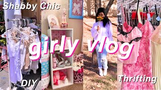 girly vlog: thrift with me cute shabby chic finds, & antique haul