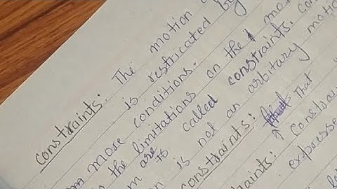 M.sc first sem topic constraints. paper- classical mechanics.