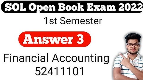 DU SOL 1st Semester Bcom Financial Accounting Answer 3 2022