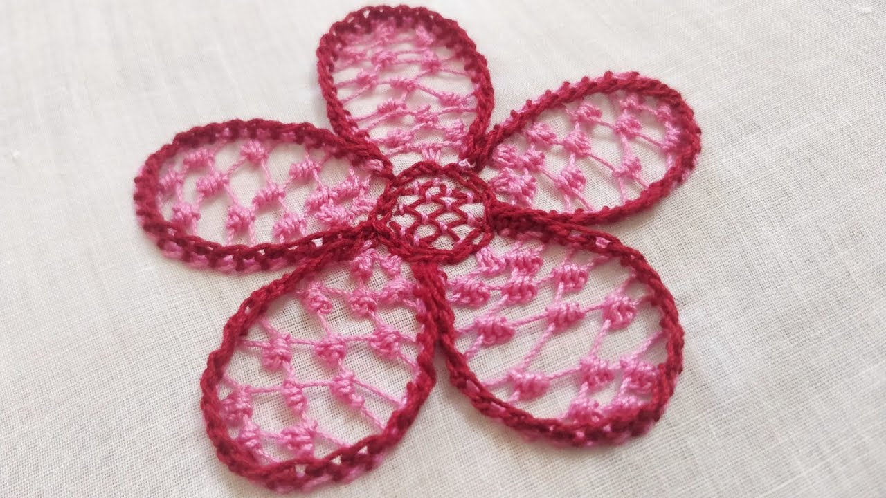 Fancy Flower Embroidery #5 (Hand Embroidery Work) - YouTube