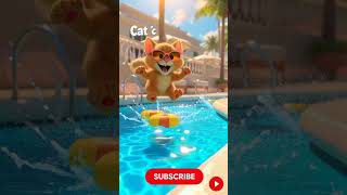 POOL OBSTACLE COURSE UNLOCKED: Cat vs Mouse Summer Chase #Shorts #Animation #CatVsMouse