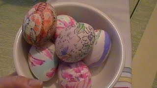 Dying Easter Eggs With Silk Scarves