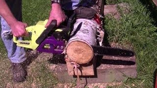 POULAN 2375 Chainsaw Start Up & Test Cut