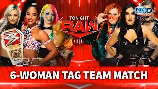 Asuka, Bianca Belair \& Liv Morgan Vs Becky Lynch, Rhea \& Sonya - WWE Raw Español: 02\/05\/2022