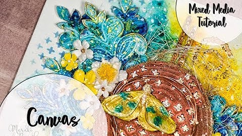 Mixed Media Canvas - Golden Moths (AB Studio)