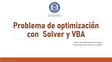 Problema de optimización con  Solver y VBA
