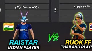 Ruok Ff Vs Raistar  Only One Tap Legend Vs Indian Mobile King  Lg Gaming
