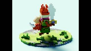 True Voxel Animation - Tunic Run Cycle Fan Art