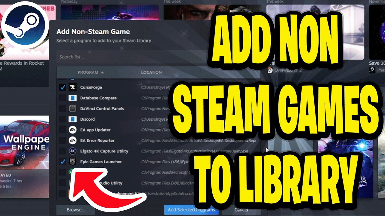 How To Add Non Steam Games To Steam Library YouTube 