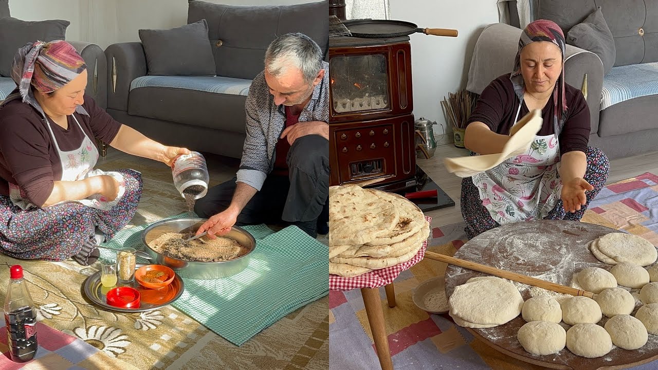 Ekşime kıvamı yerinde olan hamurumun ekmeği de çok güzel oldu❗️Akşama eşimin ellerinden çiğköfte 