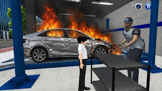 3D Driving Class 🔥 Burned Car Repair Mission in Garage | Realistic Accident Gameplay GaMiNg WiTh CaR screenshot 4