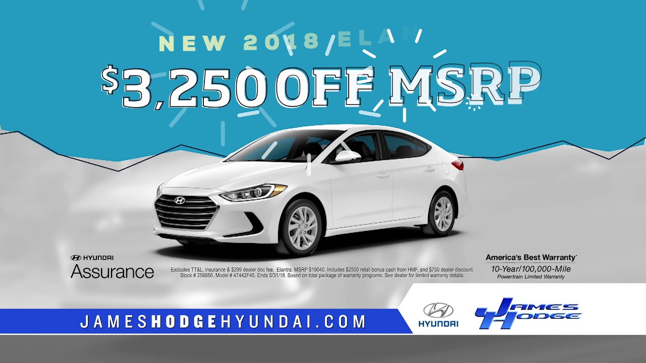 James Hodge Hyundai Best In The Business Car Specials YouTube