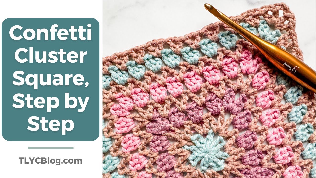 No More BORING GRANNY SQUARES - Create the Stunning Confetti Cluster Square | TL YARN CRAFTS