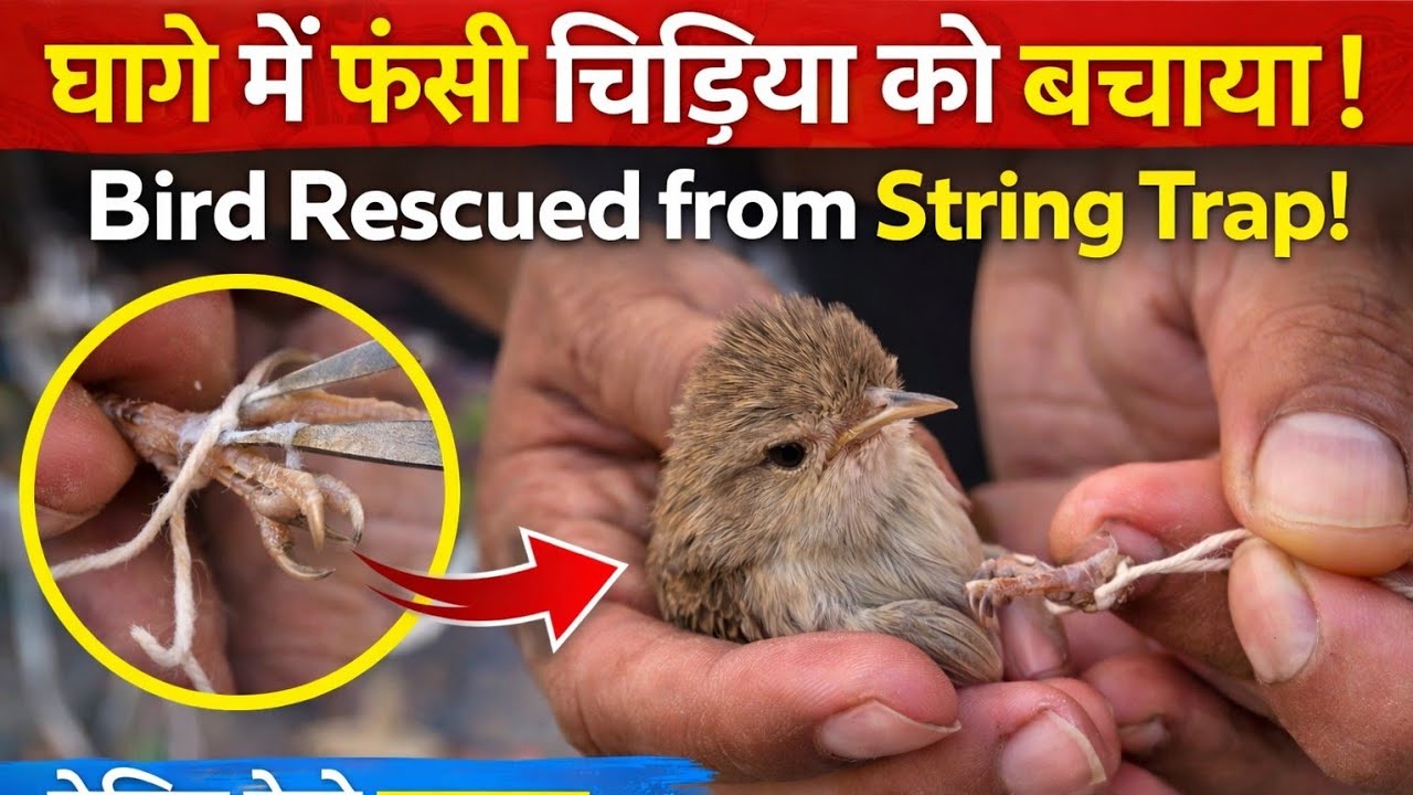 Bird Rescued from String Trap | Life Saved - YouTube