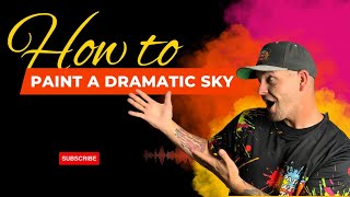 #HowtoPaint a #Dramatic #SunsetSky #OilPainting #Tutorial #BobRoss #WetOnWet #PaintWithJosh